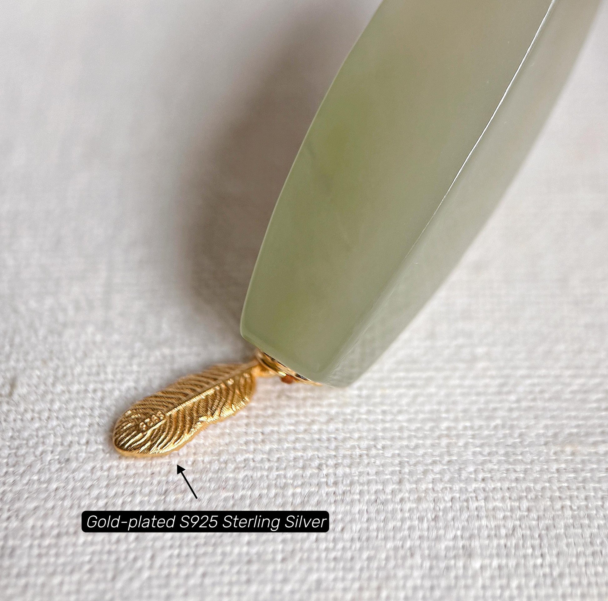 Certified Nephrite Jade Pendant Necklace | Celadon Green | Red Agate and Feather Charm | A One-of-a-Kind Jewelry Gift