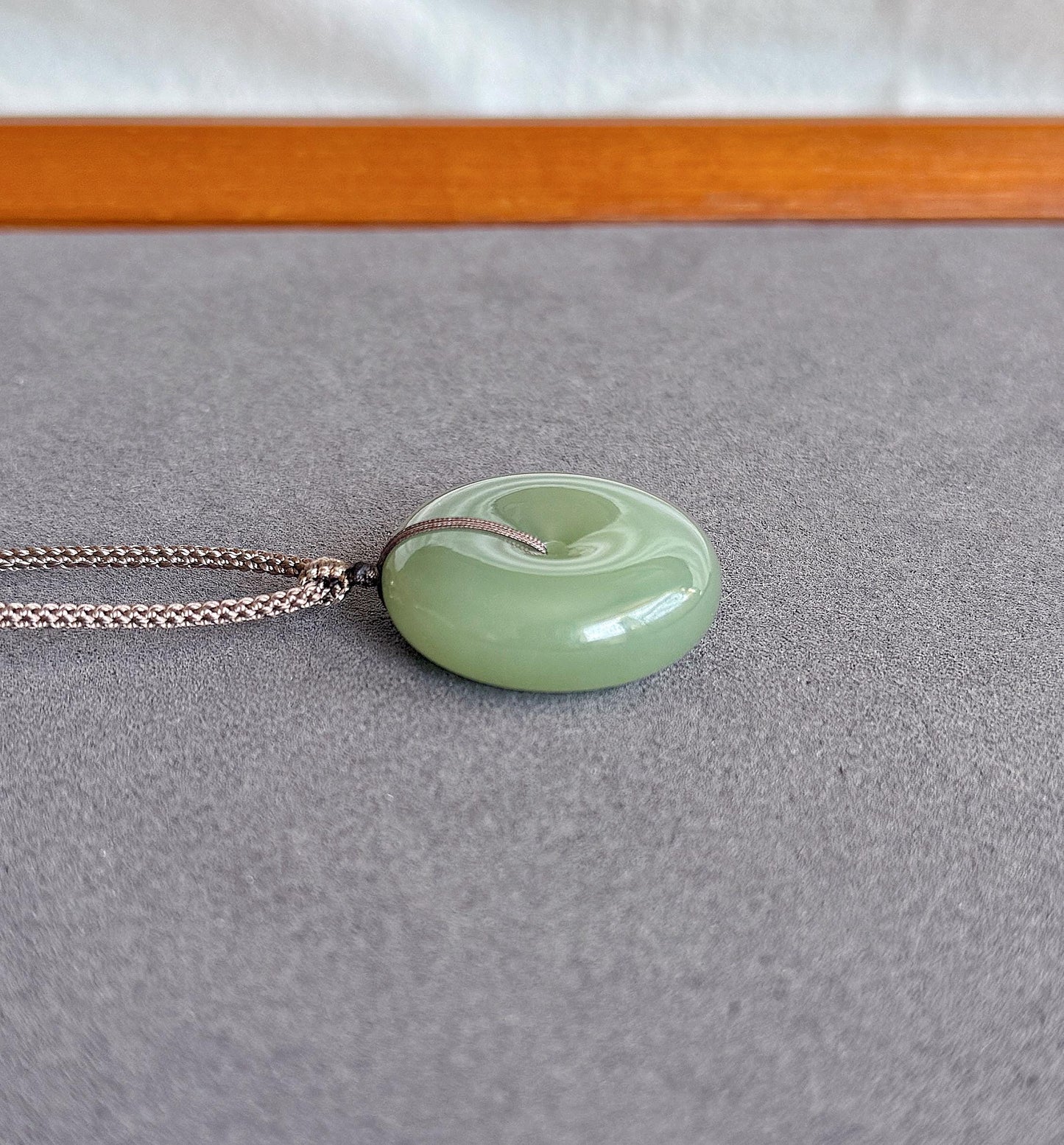 Genuine Green Nephrite Jade Donut Pendant | Adjustable Necklace | Lucky Jade Gift | Unisex Jewelry