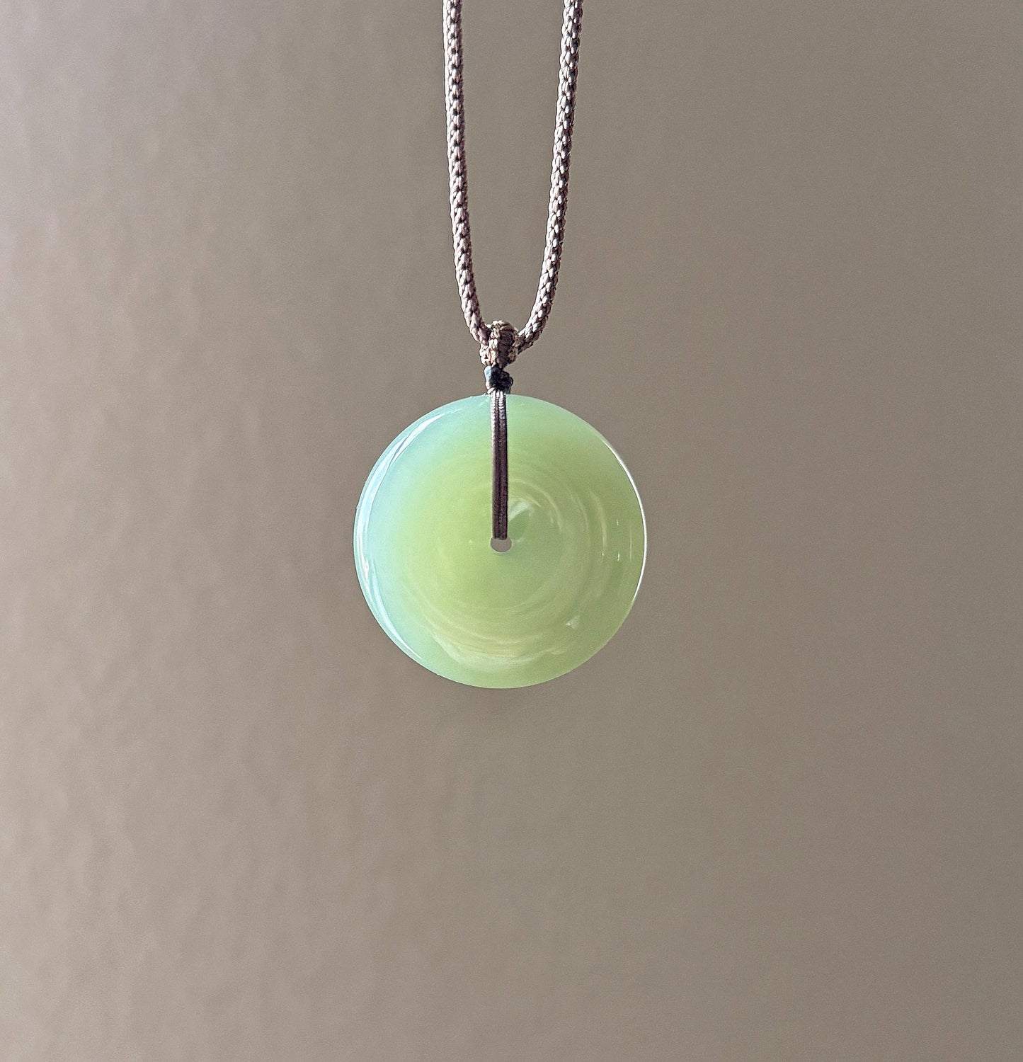 Genuine Green Nephrite Jade Donut Pendant | Adjustable Necklace | Lucky Jade Gift | Unisex Jewelry