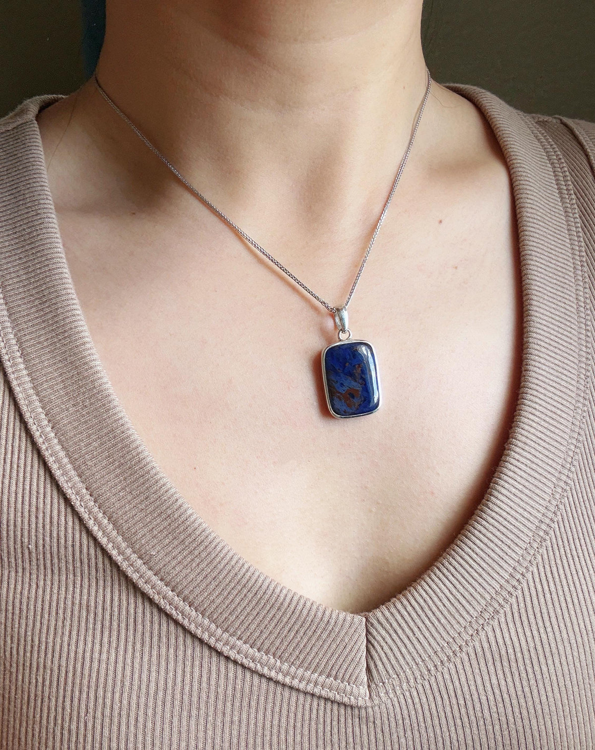 Natural South African Sugilite Pendant Necklace – 925 Sterling Silver with Adjustable Chain