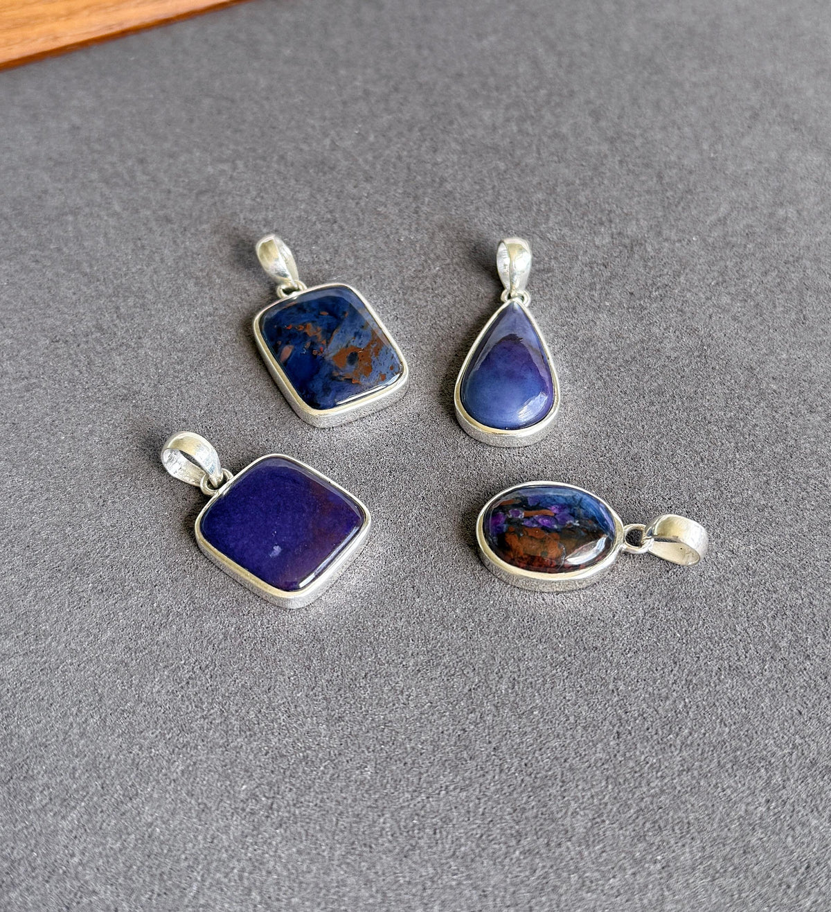 Natural South African Sugilite Pendant Necklace – 925 Sterling Silver with Adjustable Chain