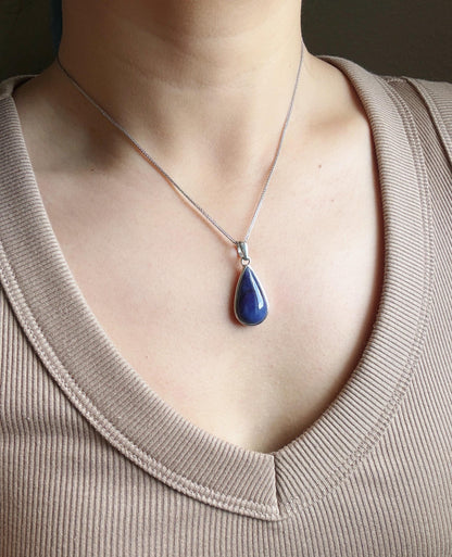 Natural South African Sugilite Pendant Necklace – 925 Sterling Silver with Adjustable Chain
