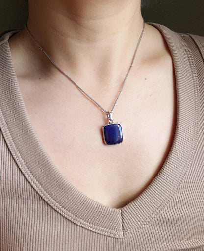 Natural South African Sugilite Pendant Necklace – 925 Sterling Silver with Adjustable Chain