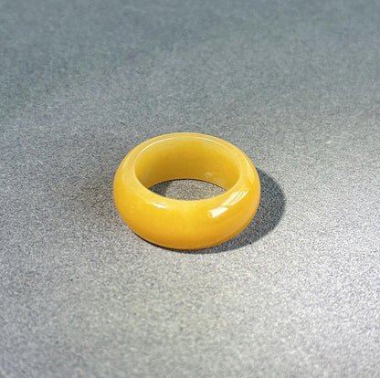 Natural Brown Nephrite Jade Band Ring US Size 7-7.5 | Certified Untreated Jade Jewelry | Wide Statement Ring